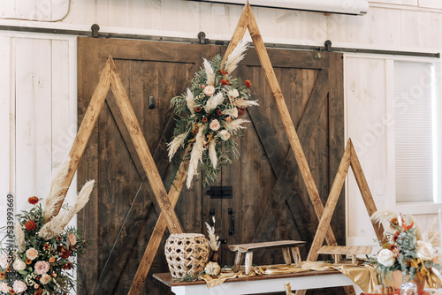fall floral wedding arch