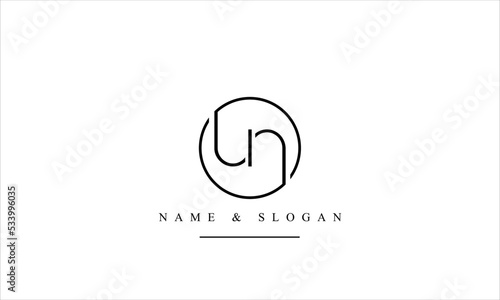 UN, NU, U, N abstract letters logo monogram