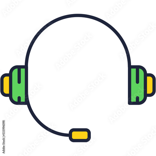 Headset with microphone icon flat vector isolated