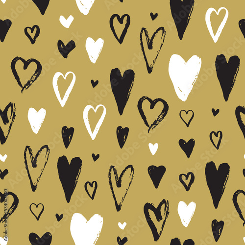 Hearts Valentine's day vector seamless pattern.