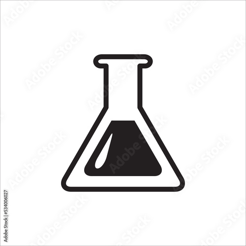 Erlenmeyer Flask Laboratory Glass Icon VectorTemplate Illustration Design