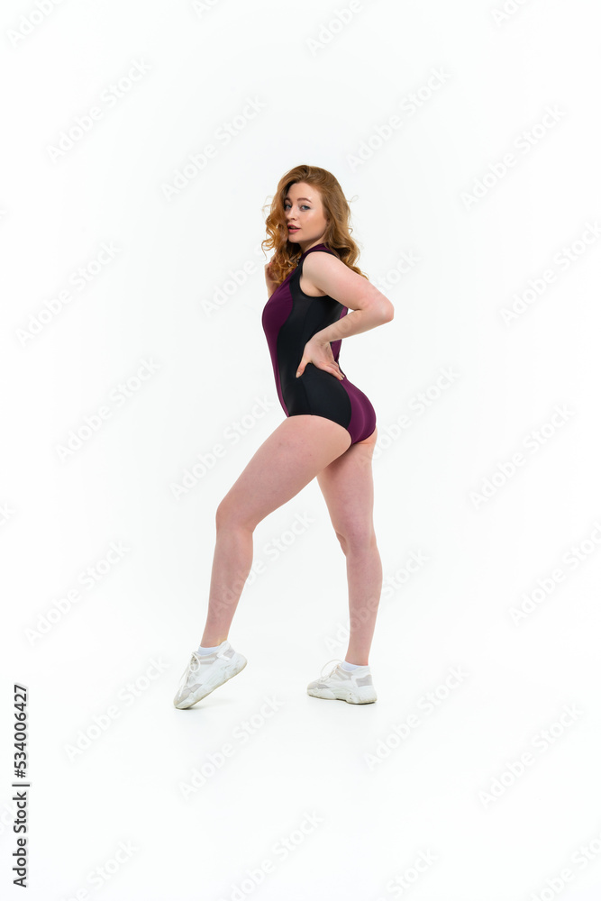 model size posing bodysuit on white background model size posing bodysuit on white background