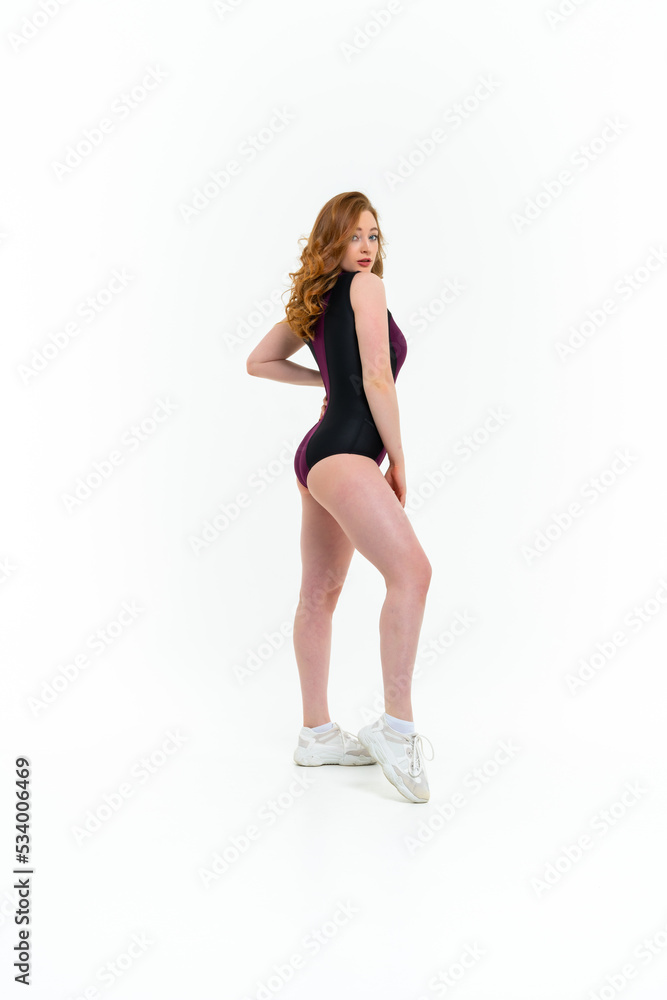 model size posing bodysuit on white background model size posing bodysuit on white background