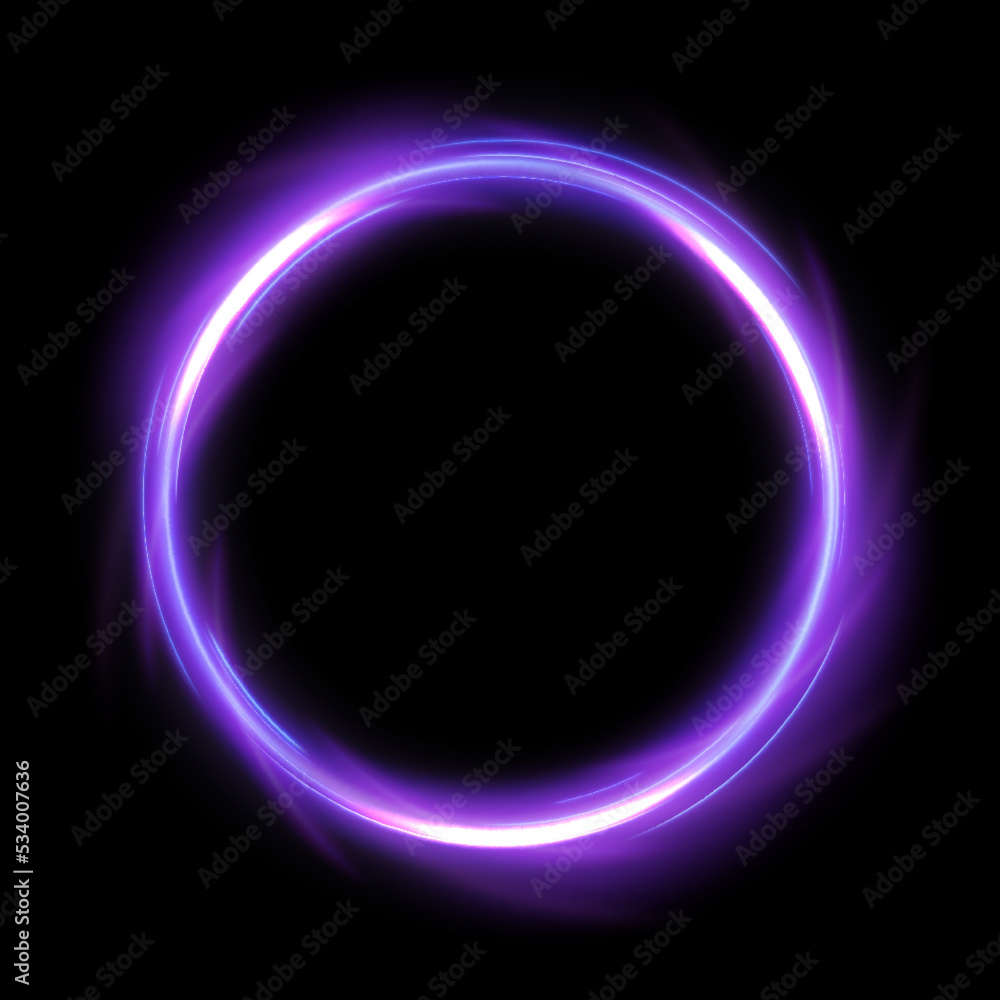 Obraz premium Abstract Glowing Circle, Elegant Illuminated Light ring. Vector Illustration