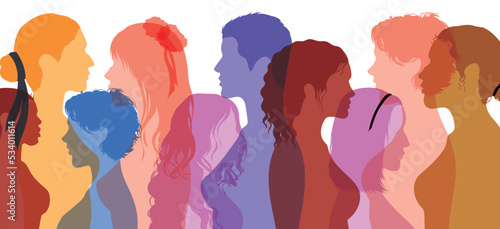 Multicultural woman's social network community. Friendship, racial equality, communication group. Multicultural woman's social network community.