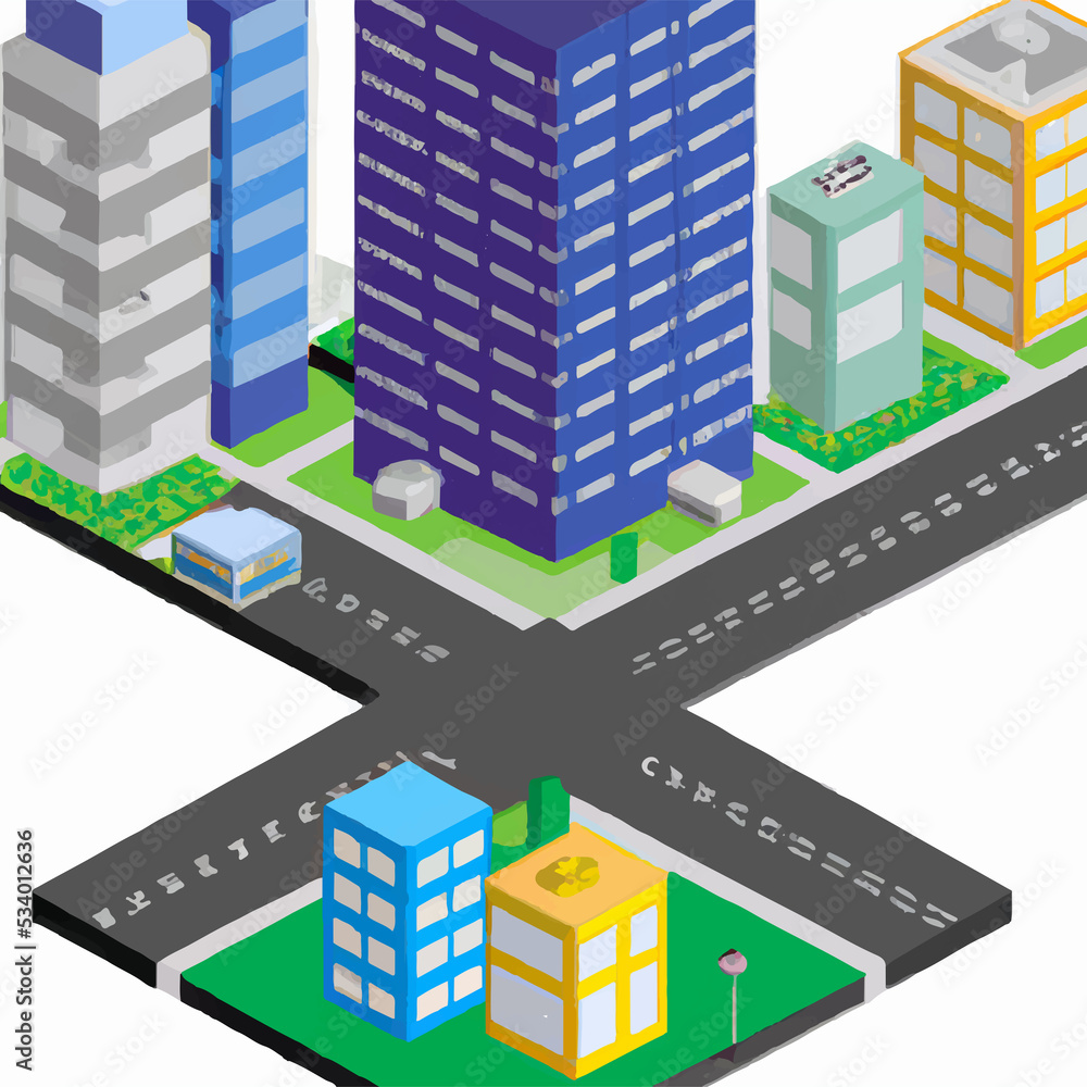 Obraz premium watercolor buildings