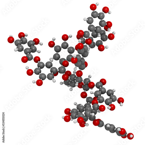 Quadro su tela Tannic acid molecule (one isomer shown). Type of tannin.