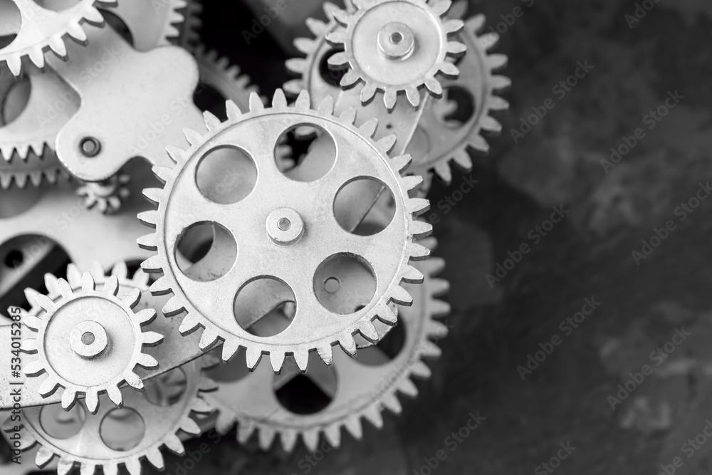 Close view of old clock mechanism with gears and cogs. Conceptual photo for your successful business design. Copy space included. Close view of old clock mechanism with gears and cogs. Conceptual photo for your successful business design. Copy space included.