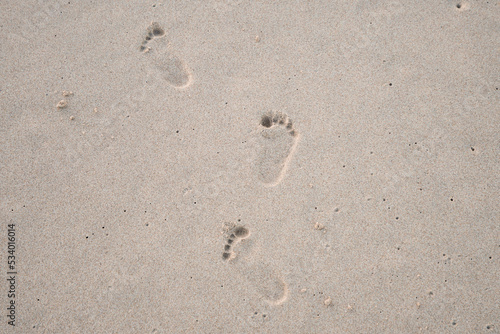 Kids footprint in sand
