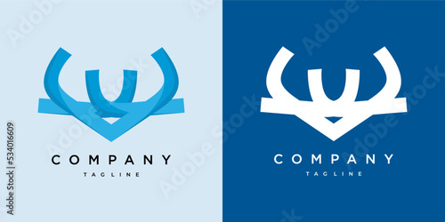 Deer antler logo, animal antler logo. service company logo