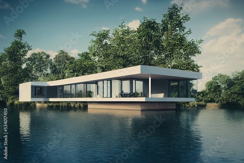 Contemporary home by the water