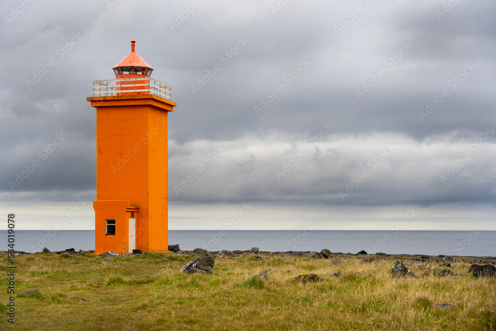 Stafnesviti lighthouse. Stafsnes is a beautiful lighthouse in the Reykjanes Peninsula situated in a place where before was a mansion