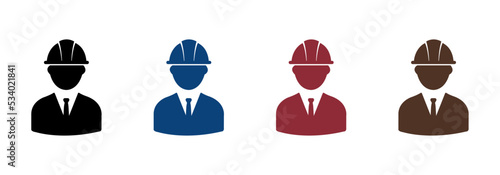 Helmet. Construction protective helmet. Engineer. Miner. Builder. Foreman. Vector image.