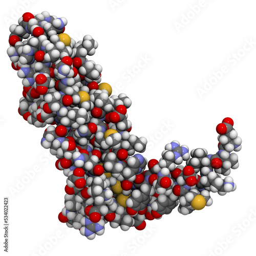Vascular endothelial growth factor (VEGF-A) molecule, chemical structure. photo