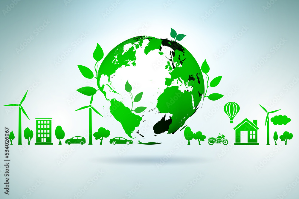 Ecology concept with ecological elements Ecology concept with ecological elements