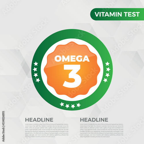 Omega3 Vitamin icon Vector illustration oil fish omega

