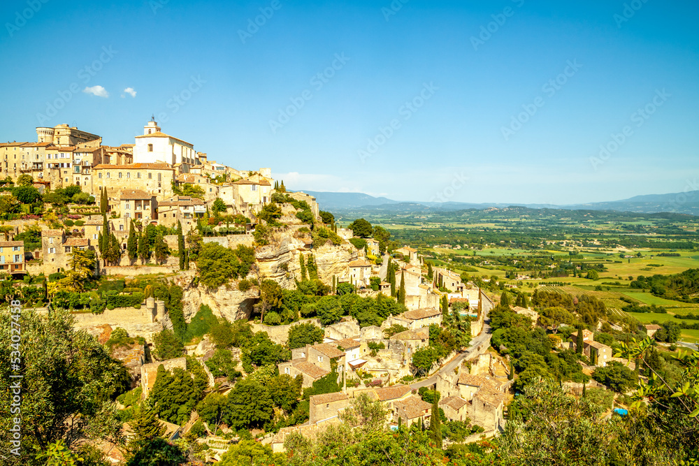 Fototapeta premium Blick auf die Altstadt von Gordes, Provence, Südfrankreich 