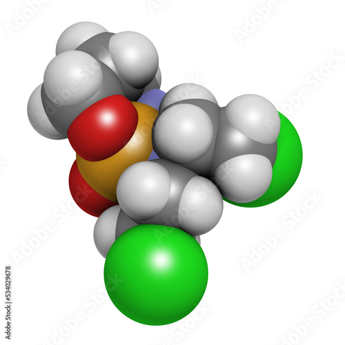 Cyclophosphamide cancer chemotherapy drug  chemical structure.
