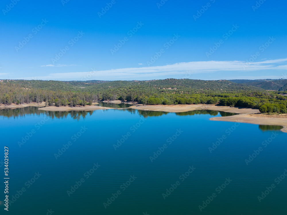 landscape with lake and mountains