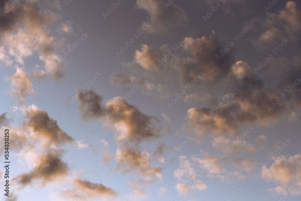 Beautiful evening sky with clouds.