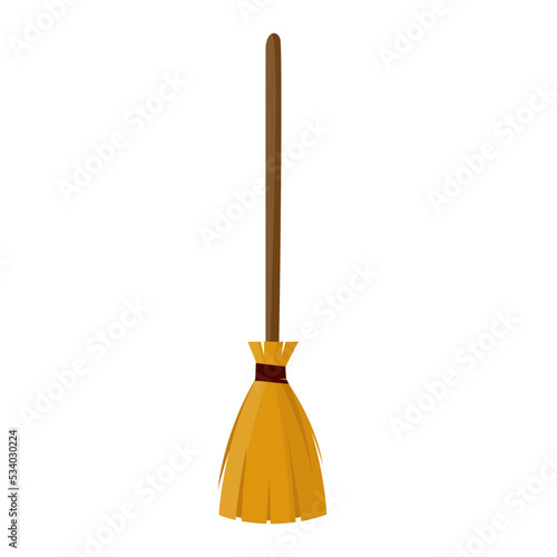 broom stick flat vector illustartion clipart
