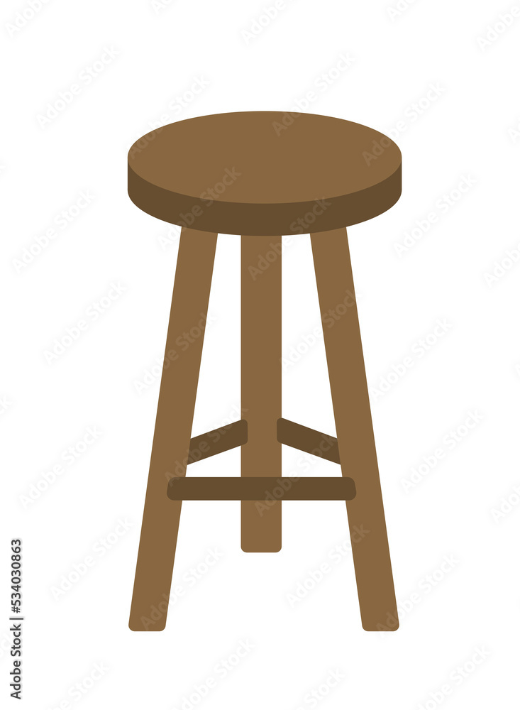 Wooden stand, pedestal, high table, stool. Flat, cartoon, vector Wooden stand, pedestal, high table, stool. Flat, cartoon, vector