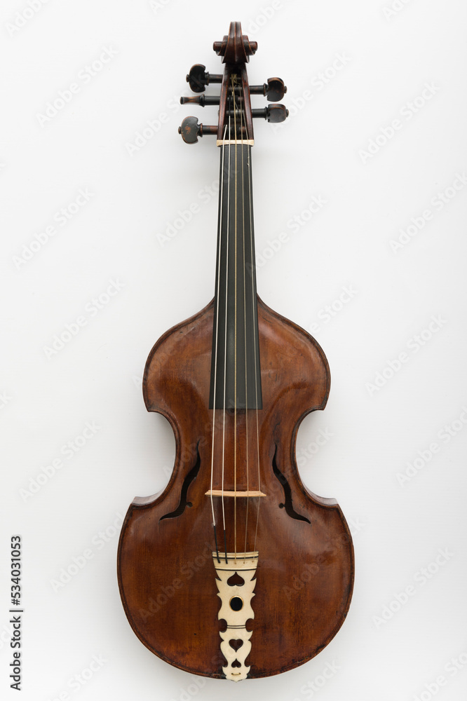 Fototapeta premium Viola da Gamba isolated on white background.