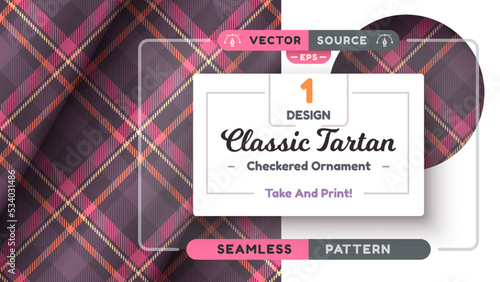 Halloween Tartan seamless pattern, merry christmas texture, checkered scottish fabric