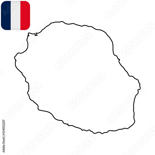 La reunion islands Map. Region of France. Vector illustration.
