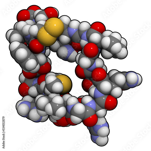 Atrial natriuretic peptide (ANP) or factor (ANF) molecule, chemical structure photo