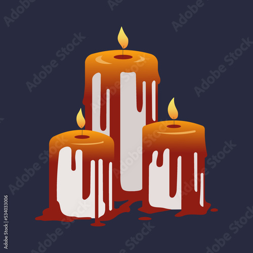 Halloween red candles print, concept