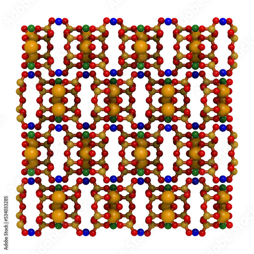 Anthophyllite asbestos, crystal structure photo