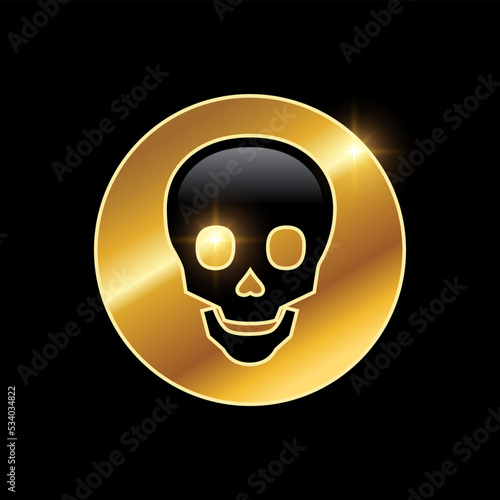 Golden Luxury Skull Vector Sign