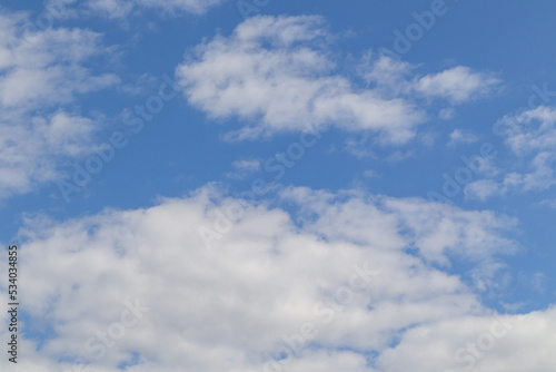 Big white clouds in a blue sky. Sky background