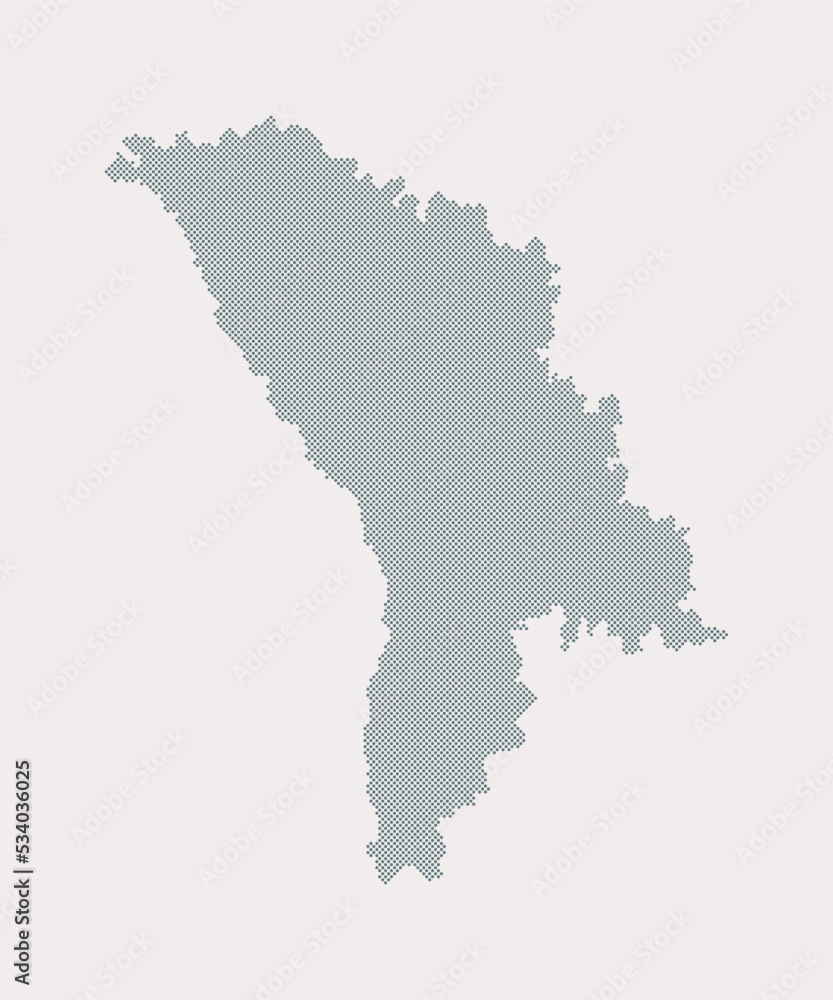 Fototapeta premium Vector map Moldova from dots, digital template
