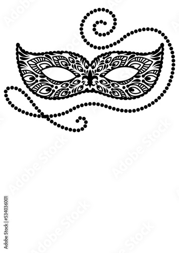 Mardi Gras svg sign. Beads, Carnival Face mask, mandala print. Fat Tuesday decor