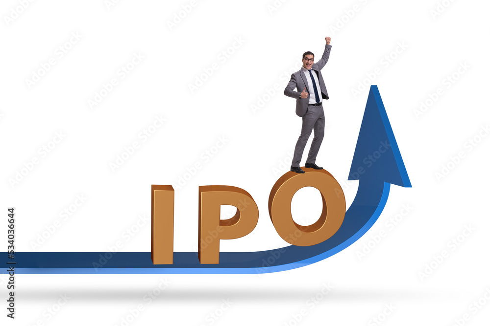 Businessman in the initial public offering IPO concept Businessman in the initial public offering IPO concept