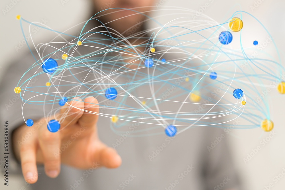 Global network. Blockchain. 3D illustration. Neural networks and artificial intelligence. Abstract Global network. Blockchain. 3D illustration. Neural networks and artificial intelligence. Abstract