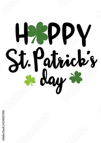 Happy St. Patricks day quote svg.  Shamrock clipart.