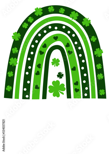 Rainbow print. Saint Patrick's day decor. Shamrock art