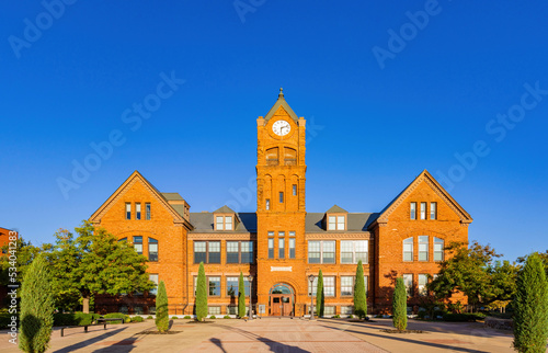 Sunny view of the Old North Tower of University of Central Oklahoma