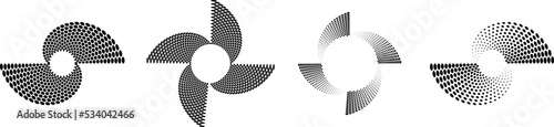 Halftone dots in circle form. round logo . vector dotted frame . design element