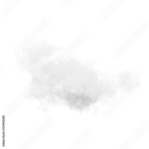 single white cloud with transparent background