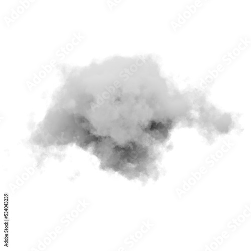 single white cloud with transparent background