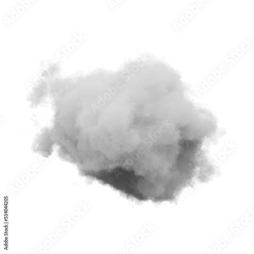 single white cloud with transparent background