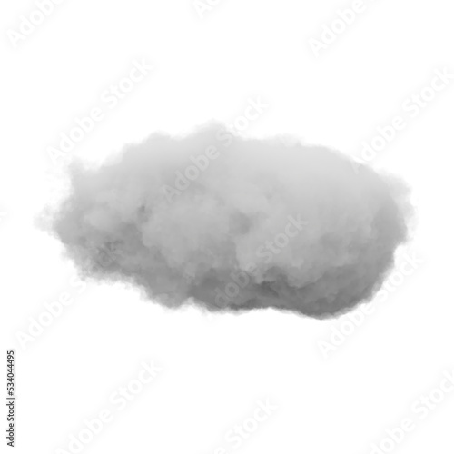 single white cloud with transparent background