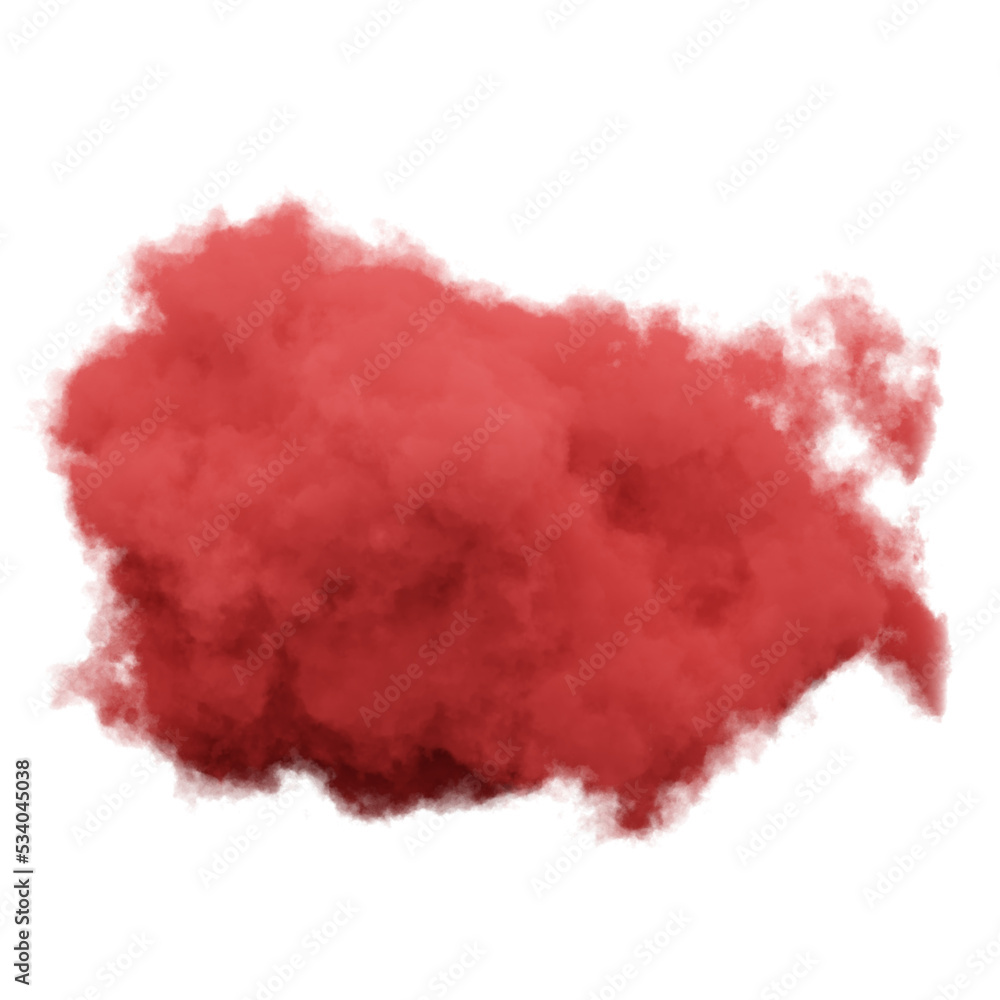 single red cloud with transparent background