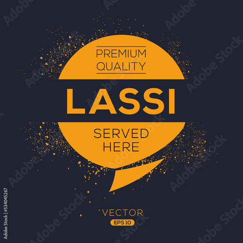 Creative (Lassi) drink, Lassi sticker, vector illustration.