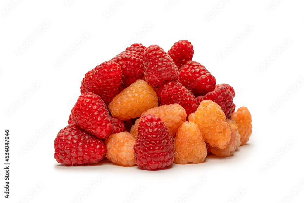 Tasty raspberries isolated on white background. Tasty raspberries isolated on white background.