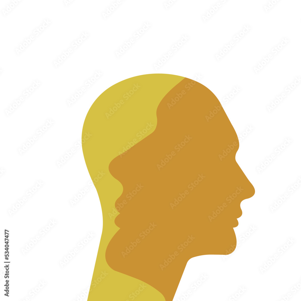 silhouette of a person with a head.
couple concept concept.